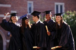 Students in Graduation gown